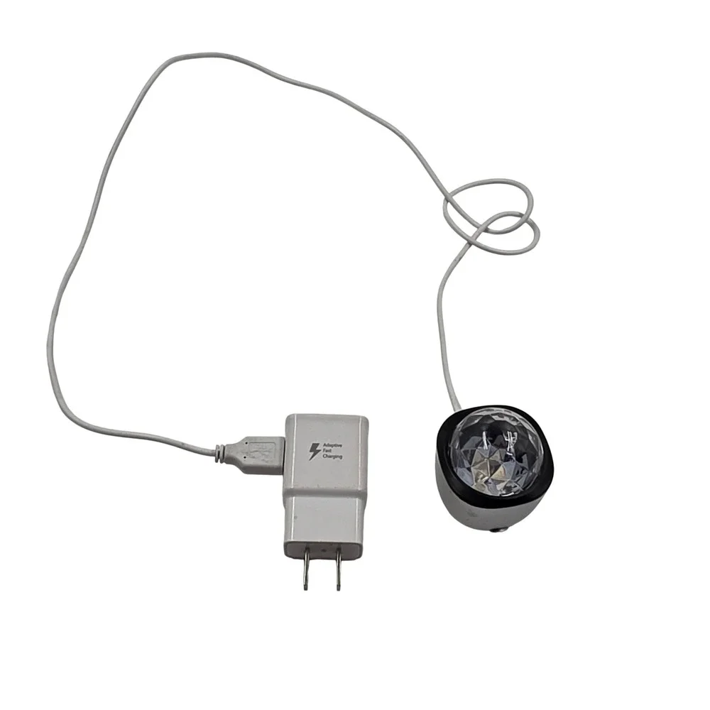Mini USB Disco Ball Party Light with Samsung Adaptive Fast Charging Wall Plug
